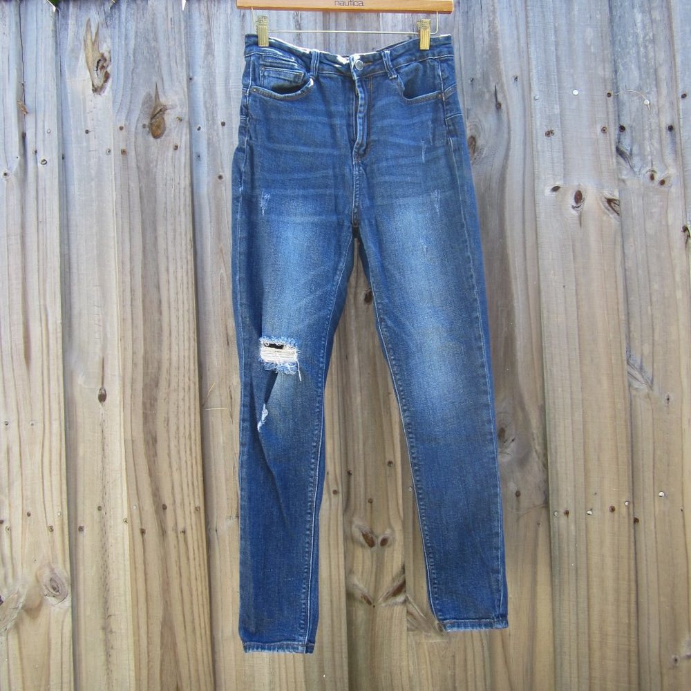 Juniors Size 7 Distressed 'Butt I Love You' Wax Jeans Skinny Jeans